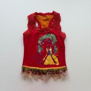 Red Tank with Colorful Graphic